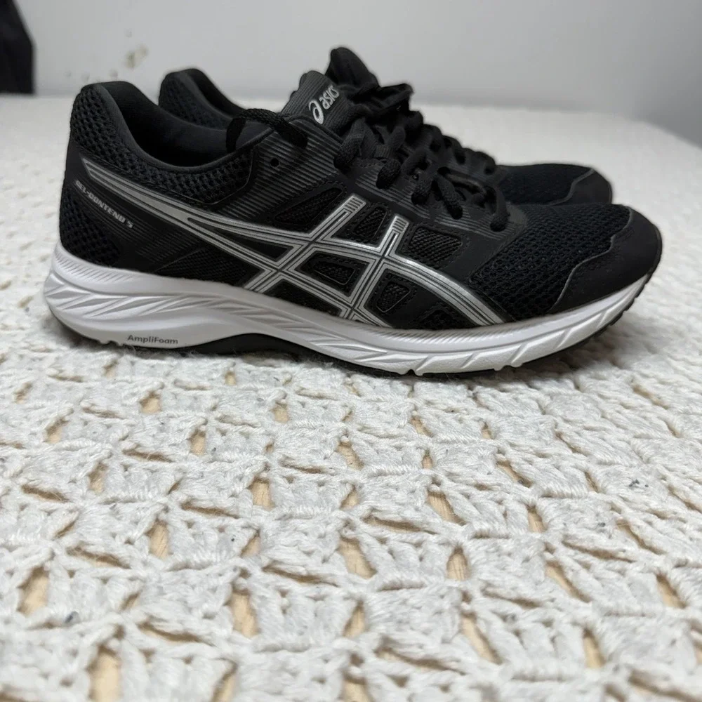 ASICS GEL-Contend 5 Shoes Mens Size 8.5 Black Mesh Running Sneakers 1012A234